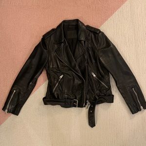 All Saints Routledge Leather Jacket Size 8